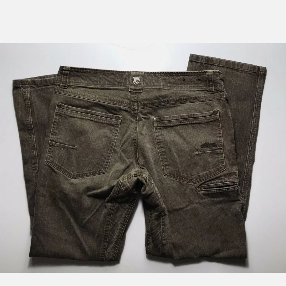Mens Outdoor Kuhl Riot Vintage Patina Dye Pants Straight Leg Brown Size 36x32